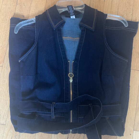 Dark stretch denim fitted INC dress. Falls below the knee. - Picture 5 of 8